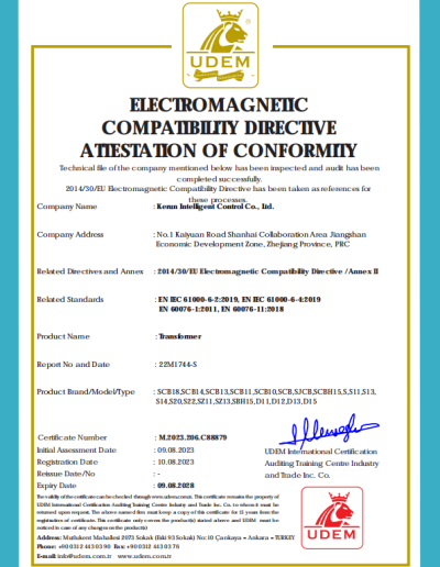 (EMC, EMC+LVD (2292) - Transformers, High Voltage Switchgear, Outdoor Substations, Low Voltage Switchgear)