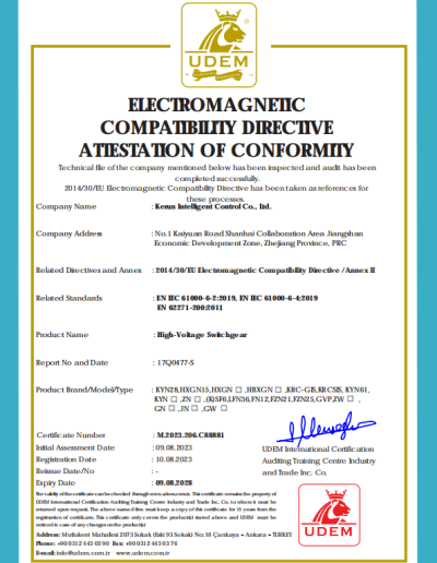 (EMC, EMC+LVD (2292) - Transformers, High Voltage Switchgear, Outdoor Substations, Low Voltage Switchgear)